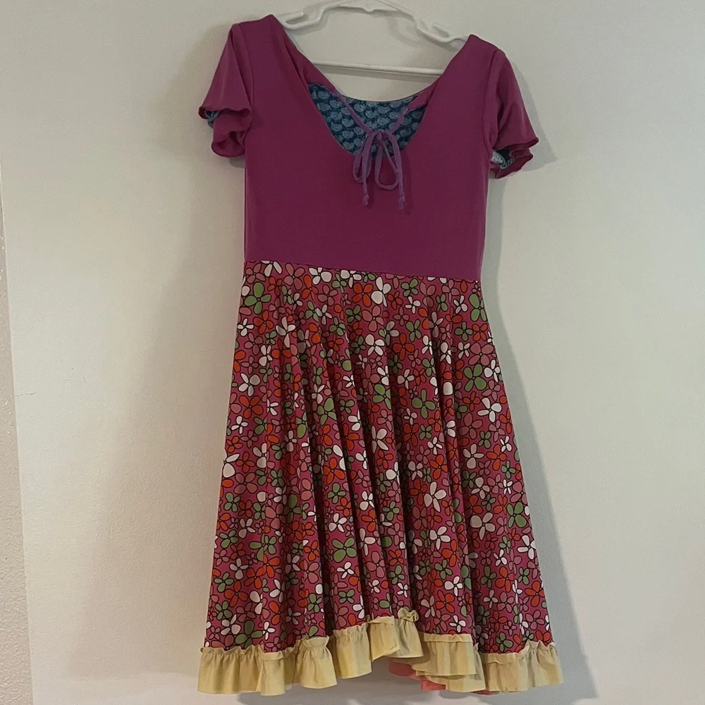 Twirly Girl original reversible Colorful Floral Kids Dress - Picture 4 of 10